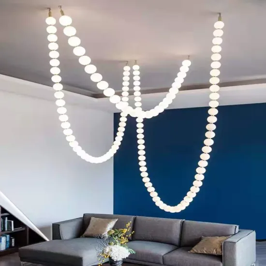 Modern LED Chandelier: Hotel Pearl Necklace Luxury Glass Hanging Pendant Lighting