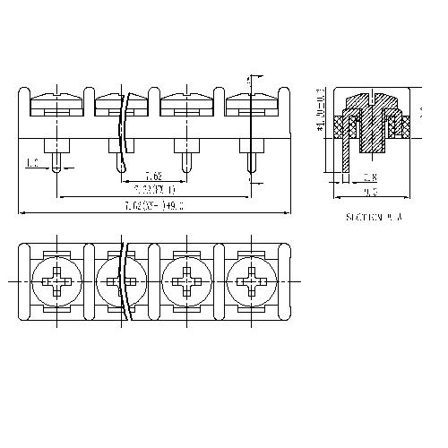 AT828-7.62XXX-01 Barrier Terminal Block Pitch7.62mm 