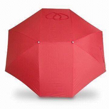 Umbrella, Made of Pongee Fabric with a Love Logo for Lover, Plastic Handle Coated Silver Handle