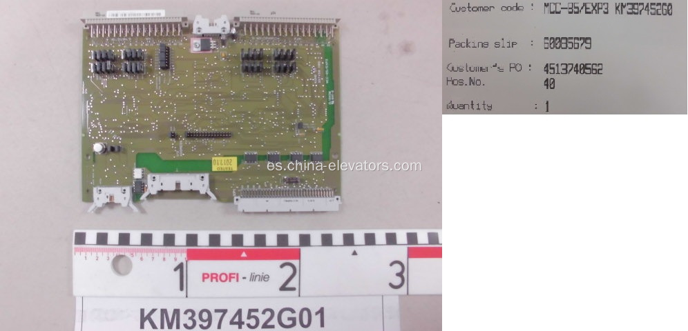 KM397452G01 TMS200/600 Tablero exp3 para elevadores Kone