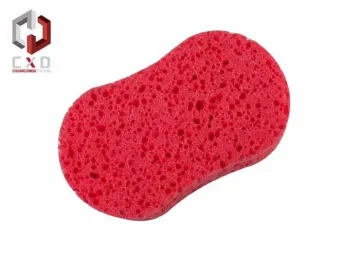 Car Washing Sponge With Big Pore , Red Microfiber Sponge Custom