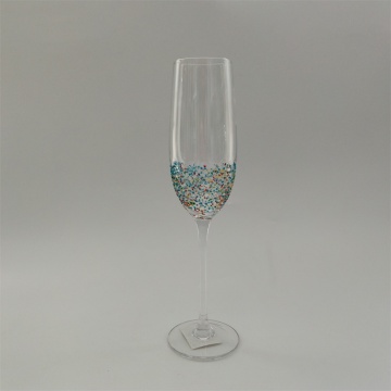Colorful dots decor glass drinking set