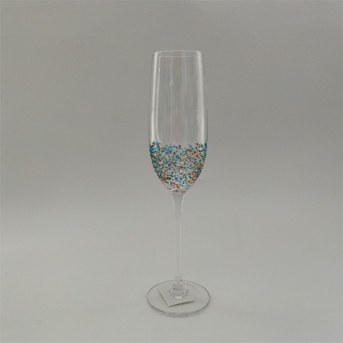 Juego para beber de vidrio con decoración de puntos de colores
