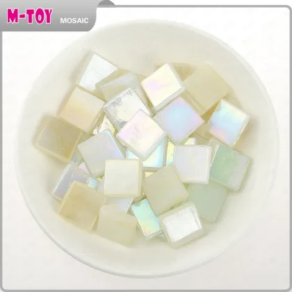 SJ199 white ice jade 15x15 transparent glass sculpture wall art