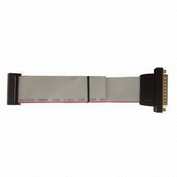 DB25 Male Solder Type Flat Cable, 2.54mm Pitch 2 x 13-pin IDC with Folded Cover