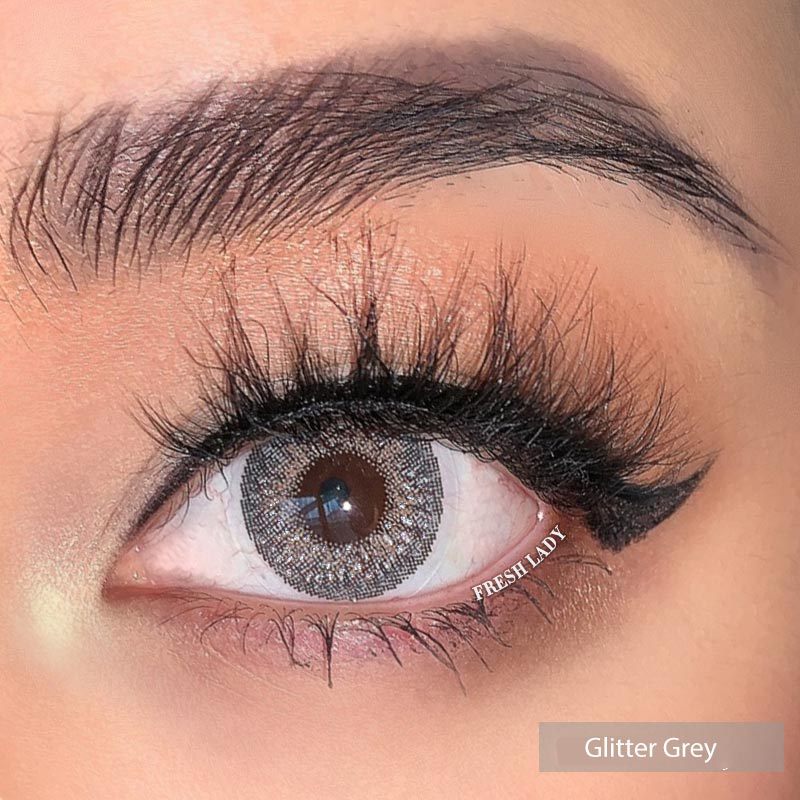 Liangguo Fresh Lady Daily Collection Glitter Gray One Day Prescription Disposable Eye Contact Lenses