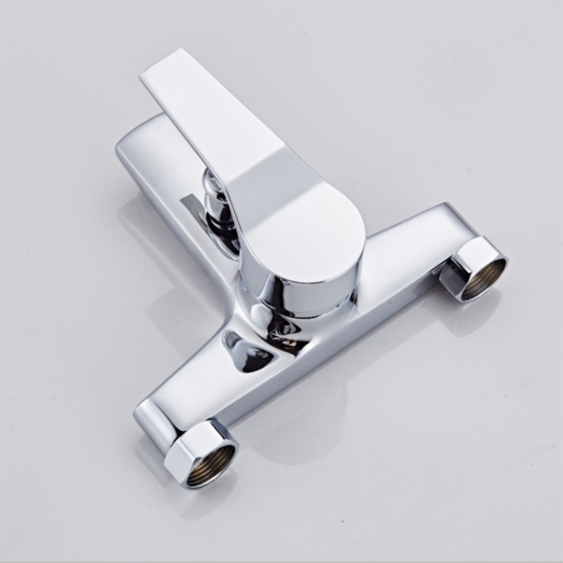 Bathroom Shower Faucets Brass Chrome Triple Bathtub Faucet Mixers Hot Cold Mixer Valve Nozzle Tap Wall Mounted Home Accessory