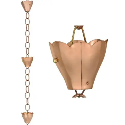 Factory Supply Aluminum Copper Chime Lily Bell Rain Chain