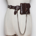 Crocodile Embossed Leather Mini Belt Bag