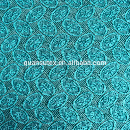 spanish green lace fabric/ italian chantilly lace fabric for dresses
