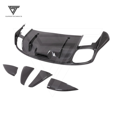 Supertechnics-1 Style Dry Carbon Fiber Rear Diffuser for Porsche Panamera 971 2017-2018