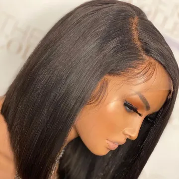 Cheap Wholesale Raw Brazilian Virgin Cuticle Aligned Human Hair Short Bob Wig Hd Full Lace Front Wig Human Hair For Black Women