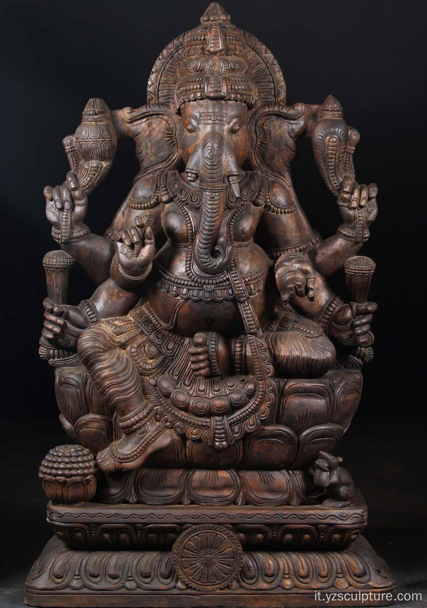 Bronzo antico statua di Ganesh in vendita