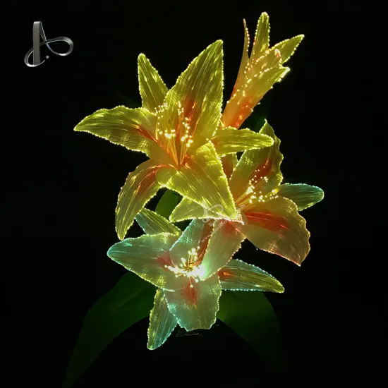 Handmade Silk Flower Fiber Optic Tulip Lamp - Artificial Rose for Wedding
