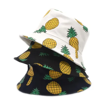 Cow Print Cotton Double Face Sun Hat for Women and Men