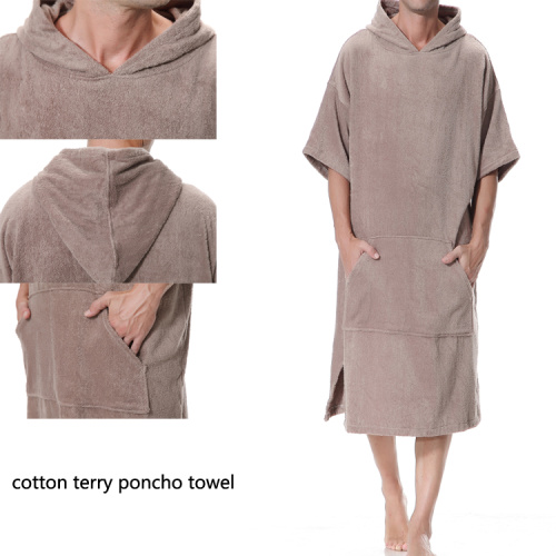 Cotton poncho hooded beach towel changing robe