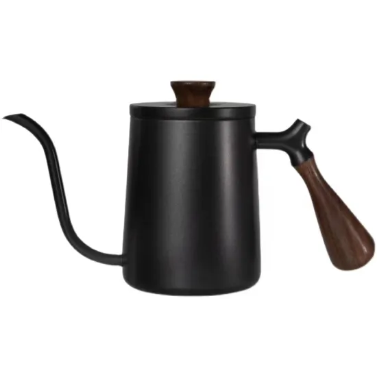 350ml 500ml Gooseneck Coffee Kettle Pour Over Tea Pot Stainless Steel Hand Drip with wooden handle