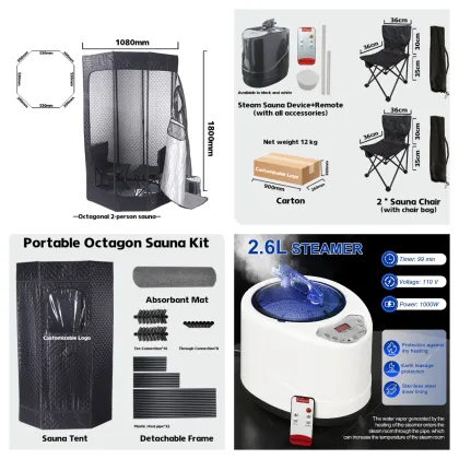 Compact Portable Sauna Tent - Serenelife Small Full Body Cabin for 1-2 Persons