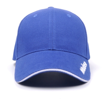 Aangepaste blauwe sport baseballcap met 3d borduurwerk