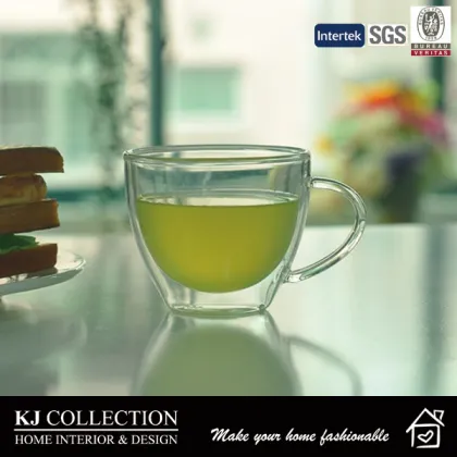 Handmade Christmas Thermos Pyrex Double Wall Glass Cup