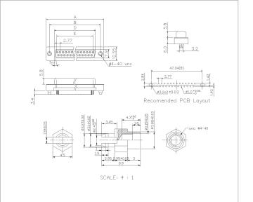 D-SUB PCB Fmale Dual Row Straight Type