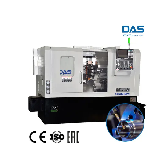 4-Axis CNC Lathe Machine with Y-Axis Live Tooling, TX600-6PY Linear Rail, C-Axis Spindle, and Slant Bed Technology