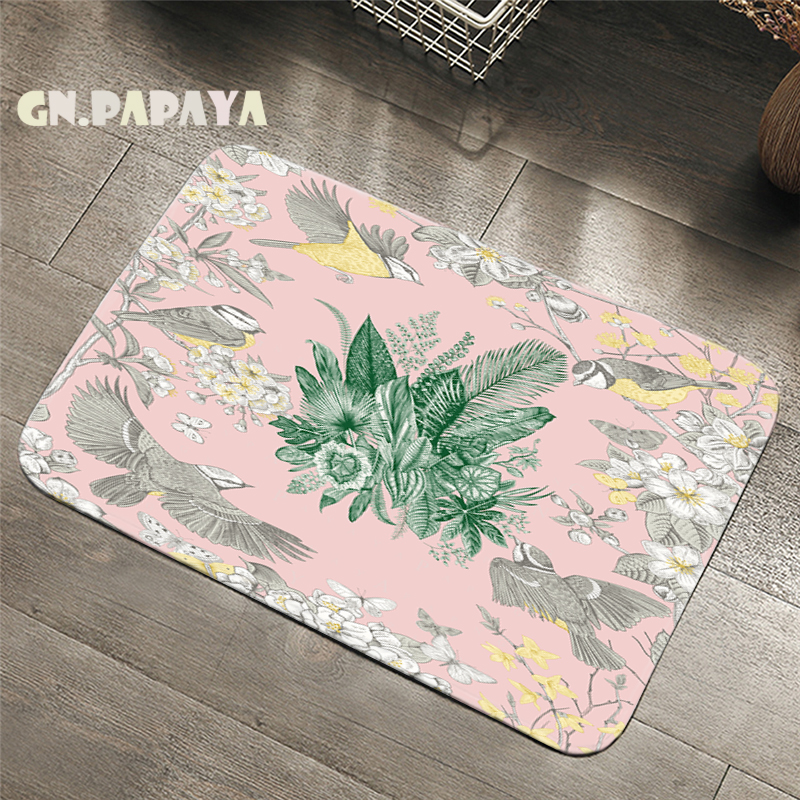 Nordic fresh Style flower Carpet bohemian Bathroom Floor Mats Toilet Rugs Kitchen Area Rug tropical leaf Pad Absorbent Door Mat