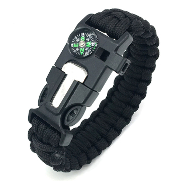 Survival Bracelet with Parachute Rope, Fire Starter, and Compass for Men