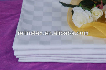 Bleached white check style fabric for hotel bed linen