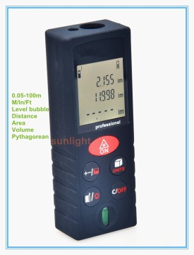 100m Hot-sale! Economical Laser Range Finder M/In/Ft Three Units with Level Bubble