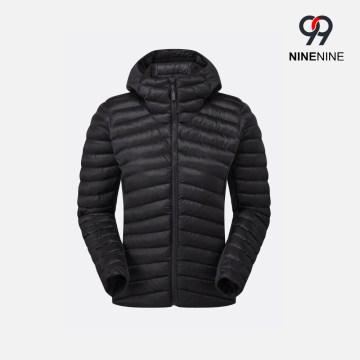 Puffer nữ nhẹ có mũ trùm đầu Chevron có thể đóng gói