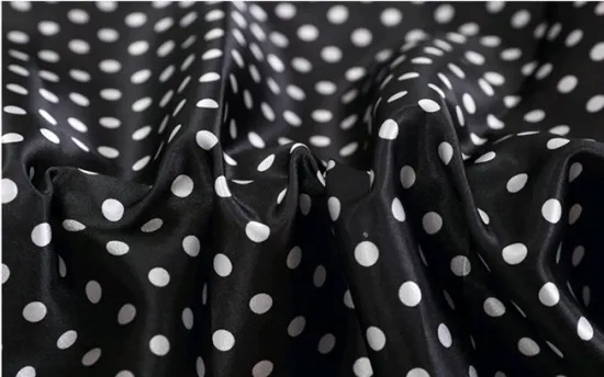 Dull satin printed satin fabric floral/dot printed satin fabric