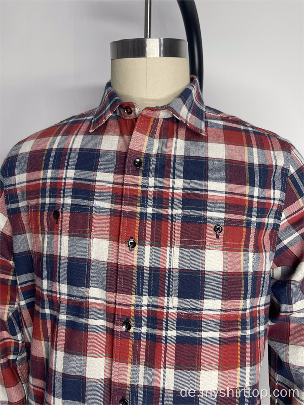 Red Plaid Casual Shirt Jacke