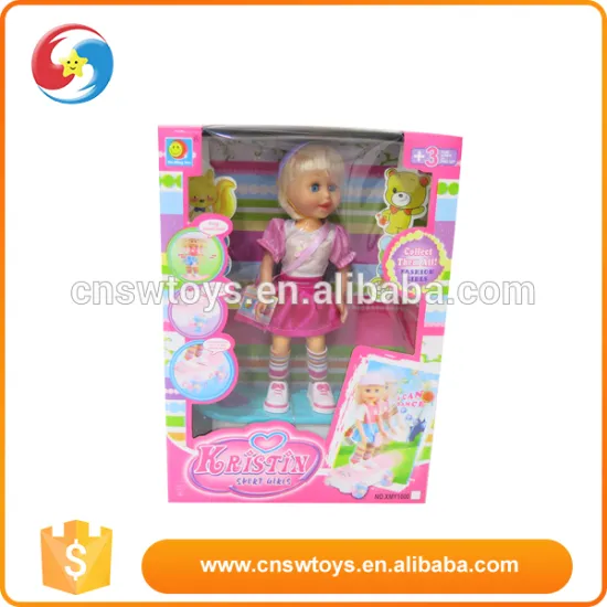 Battery operated bo flash dance plastic girl doll loli with music scooter