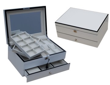 Two Layers Ladies White Jewelry Box