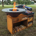 Rusty Corten Outdoor Wood Burning Oven And Grill