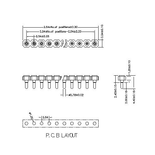 MFHES-XXXX07 Machined Socket connectors 2.54 mm MFHES series