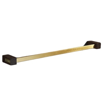 China Manufactures Walnut Wood Gold Single Towel Bar Wall Mounted Bathroom Towel Rack