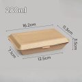 280ml Hinged‑Lid Kraft Paper Takeaway Container