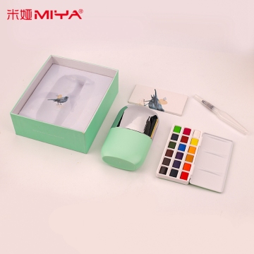 MIYA HIMI 18-Color Solid Watercolor Paint Set with 4 Colors Packaging