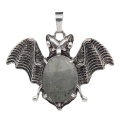 Labradorite 13X18mm Cabs Antique Silver Alloy Antique Silver Alloy Bat Pendant for DIY Making Jewelry