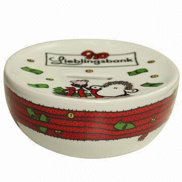 Bowl-shaped Coin Saving Box, Made of Ceramic Material, Comes in Various Sizes and Shapes