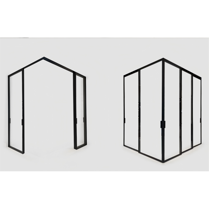 Nenhuma porta deslizante de alumínio com trilho inferior sem costura