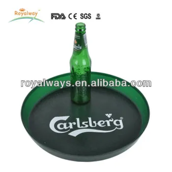 Dia 34cm hot sale round plastic anti-slip tray with printing