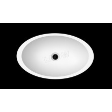 Fregadero de baño de resina fundida WB008-Oval-blanco