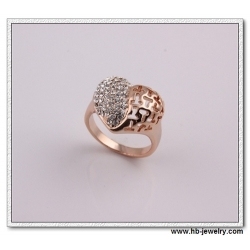 Heart Shaped Hollowed Crystal Rings