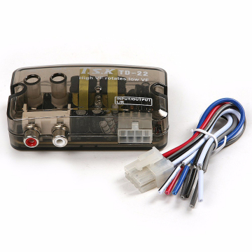 12V 2チャンネルカーオーディオスピーカー高レベルのコンバーターアダプター-RCAポートアンチノイズ