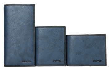 Blue Genuine Leather Fashion Wallet Bag
