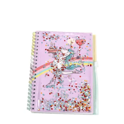 Children's Creative Cartoon Quicksand Sequins Shiny Girl Notebook
