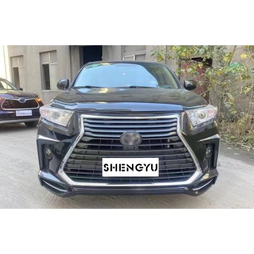 Highlander 2009-2011 to Lexus Model의 자동 범퍼 키트 업그레이드 - 그릴 옵션이있는 전면 및 후면 어셈블리